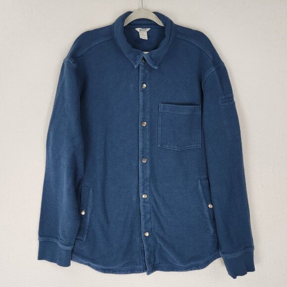 Duluth Jacket Mens Extra Large Blue Shacket Relaxed Fit Snap Front Cotton Casual - Picture 1 of 13
